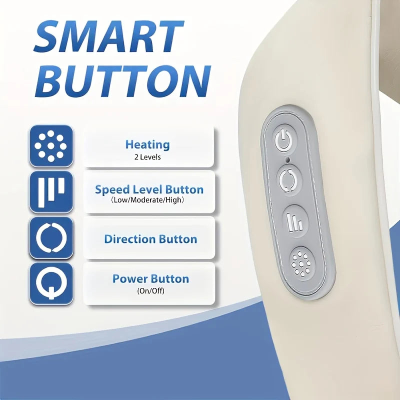 Ultimate Electric Wireless Neck and Shoulder Massager - Shiatsu Kneading Massage Shawl with Brushless Motor for Relaxation and Relief