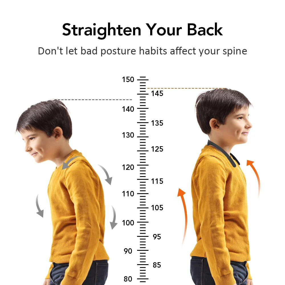 Smart Posture Corrector - Adjustable Back Support for Hunchback Improvement with Vibrating Alerts - Unisex Design (Black)