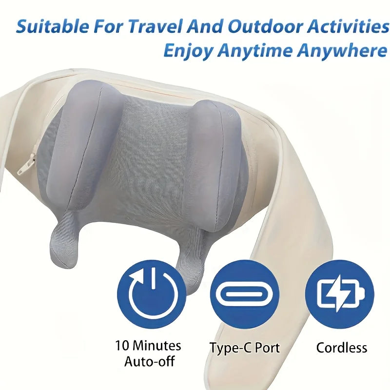 Ultimate Electric Wireless Neck and Shoulder Massager - Shiatsu Kneading Massage Shawl with Brushless Motor for Relaxation and Relief