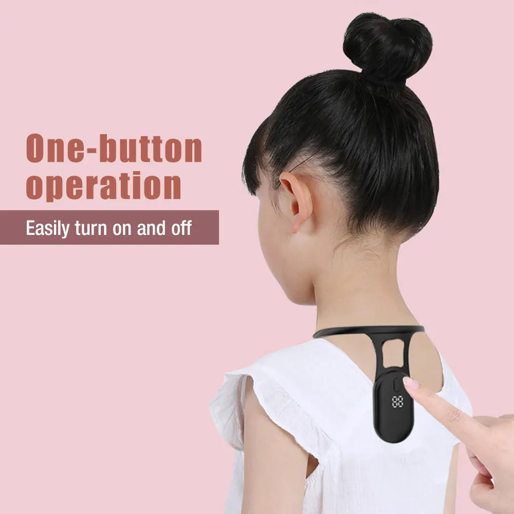 Smart Posture Corrector - Adjustable Back Support for Hunchback Improvement with Vibrating Alerts - Unisex Design (Black)