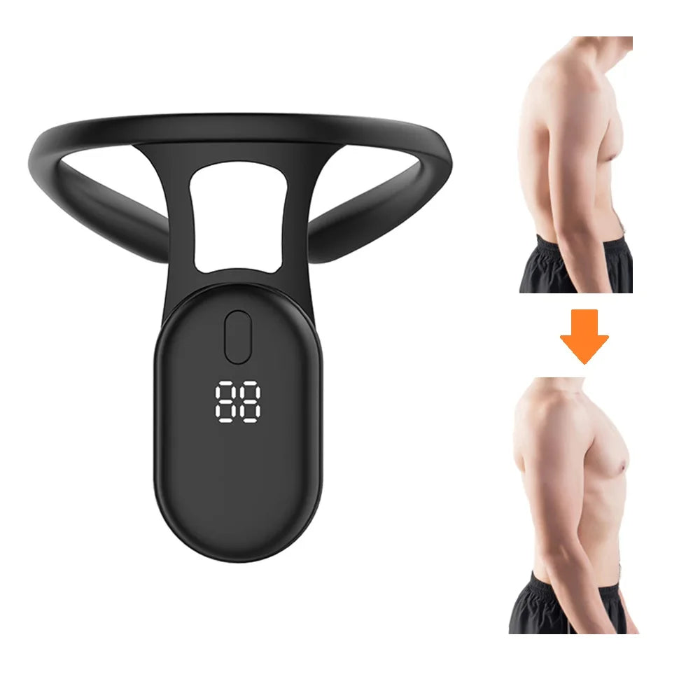 Smart Posture Corrector - Adjustable Back Support for Hunchback Improvement with Vibrating Alerts - Unisex Design (Black)