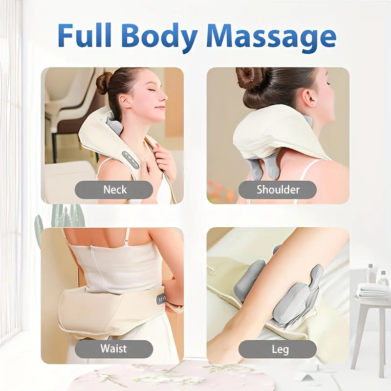 Ultimate Electric Wireless Neck and Shoulder Massager - Shiatsu Kneading Massage Shawl with Brushless Motor for Relaxation and Relief