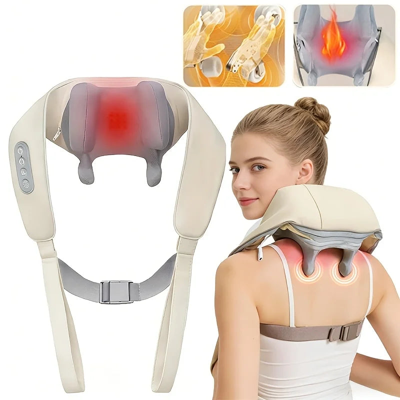 Ultimate Electric Wireless Neck and Shoulder Massager - Shiatsu Kneading Massage Shawl with Brushless Motor for Relaxation and Relief