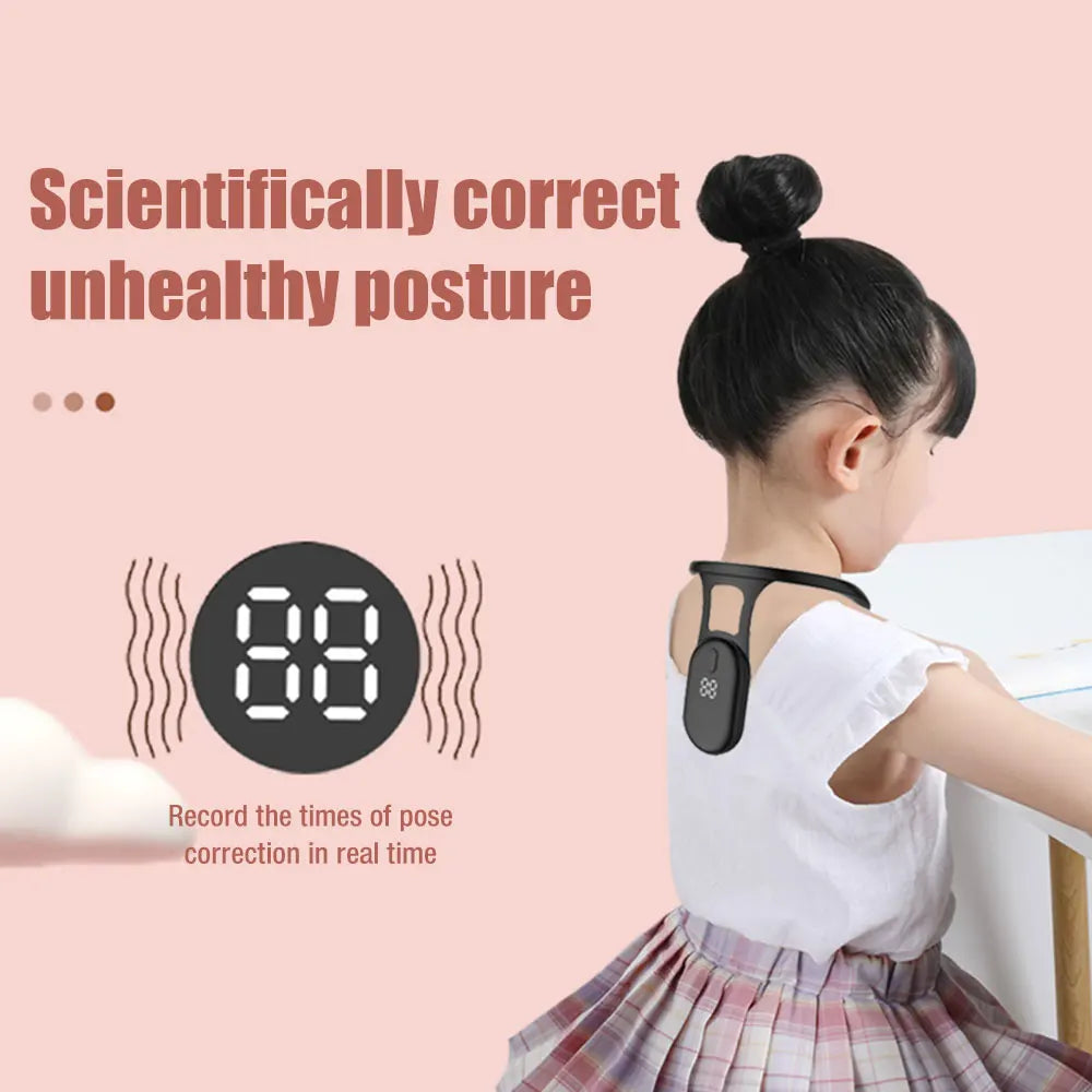 Smart Posture Corrector - Adjustable Back Support for Hunchback Improvement with Vibrating Alerts - Unisex Design (Black)
